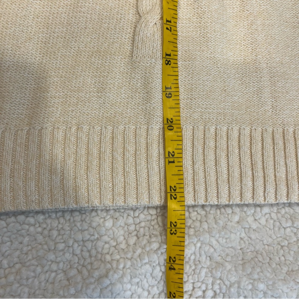 Floral Embroidered Cream Lightweight Knit Sweater, Women's Size Small - Picture 10 of 10
